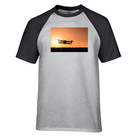 Thumbnail for Amazing Drone in Sunset Designed Raglan T-Shirts