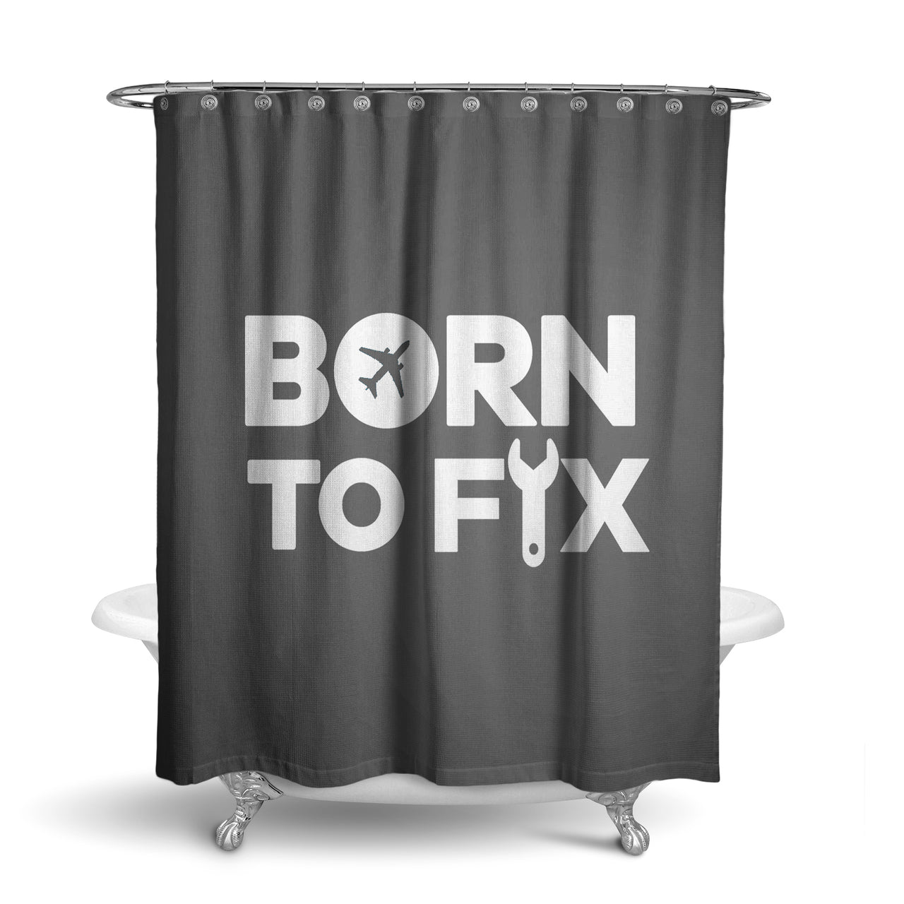 Born To Fix Airplanes Designed Shower Curtains