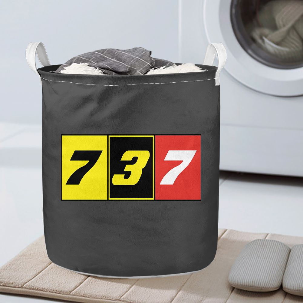 Flat Colourful 737 Designed Laundry Baskets