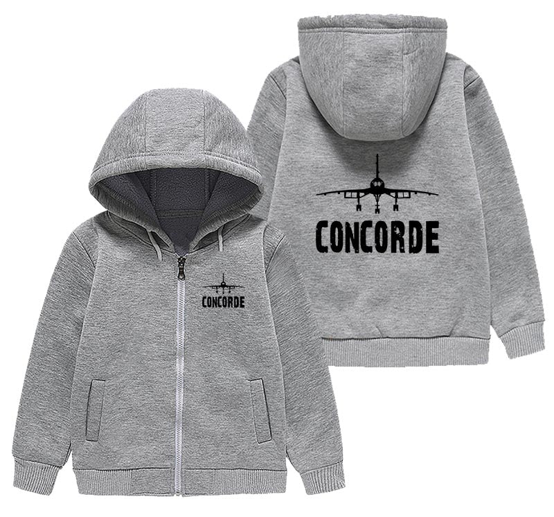 Concorde & Plane Designed "CHILDREN" Zipped Hoodies