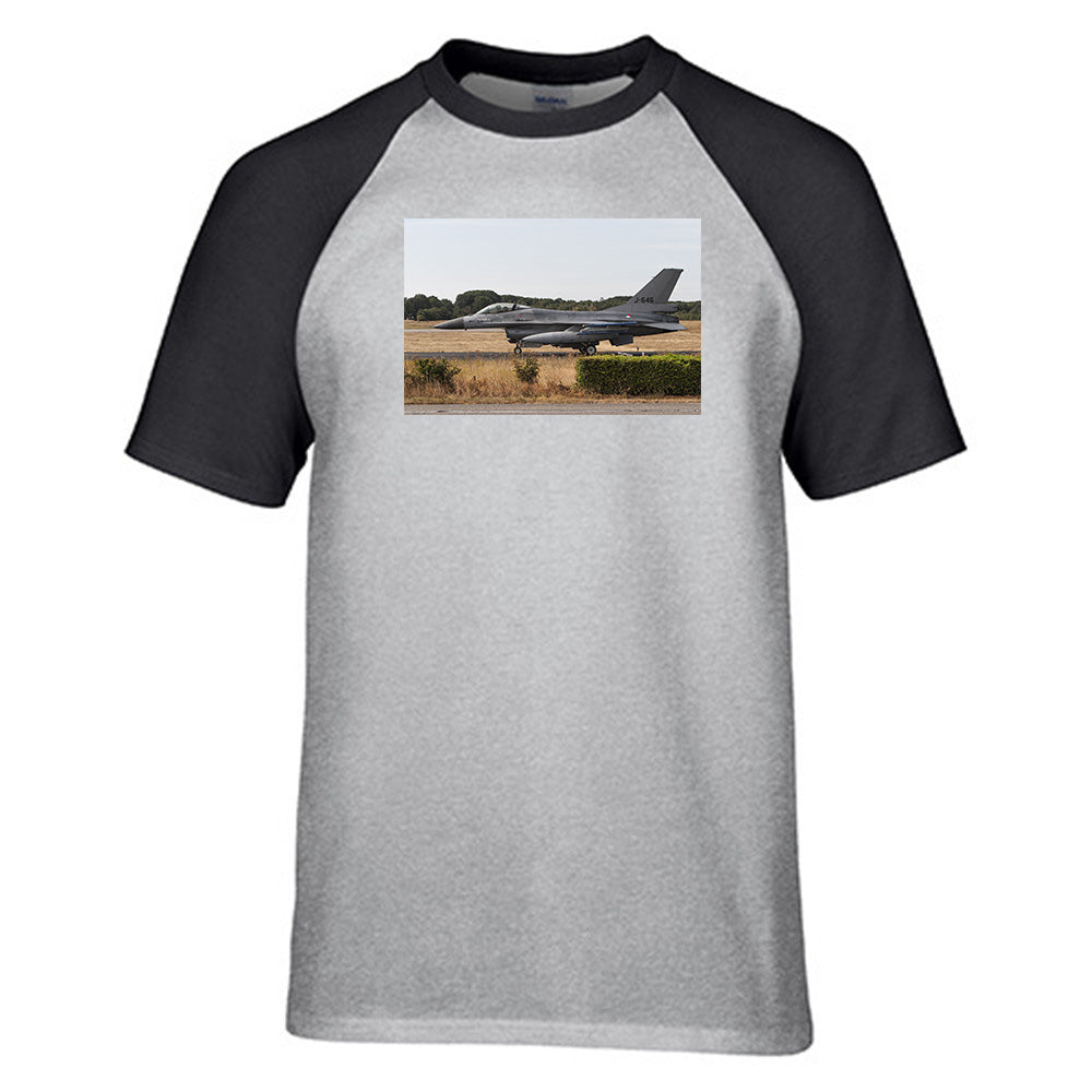 Fighter Jet 16 From Side Designed Raglan T-Shirts