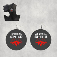 Thumbnail for The Need For Speed Designed Wooden Drop Earrings