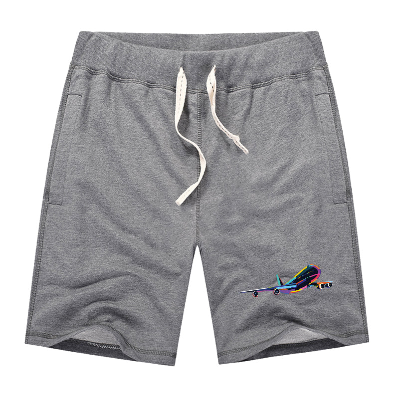 Multicolor Airplane Designed Cotton Shorts