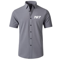 Thumbnail for 767 Flat Text Designed Short Sleeve Shirts