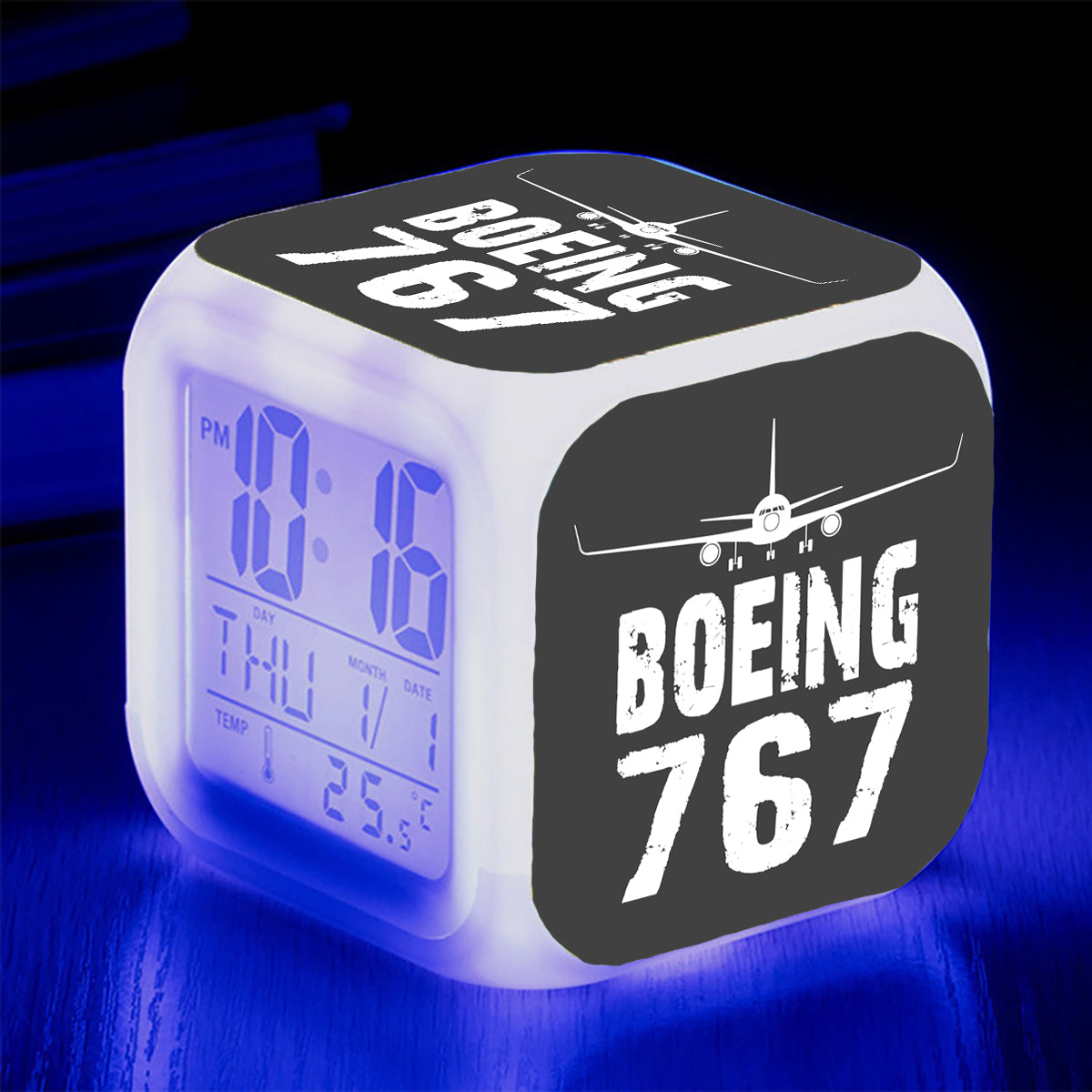 Boeing 767 & Plane Designed "7 Colour" Digital Alarm Clock