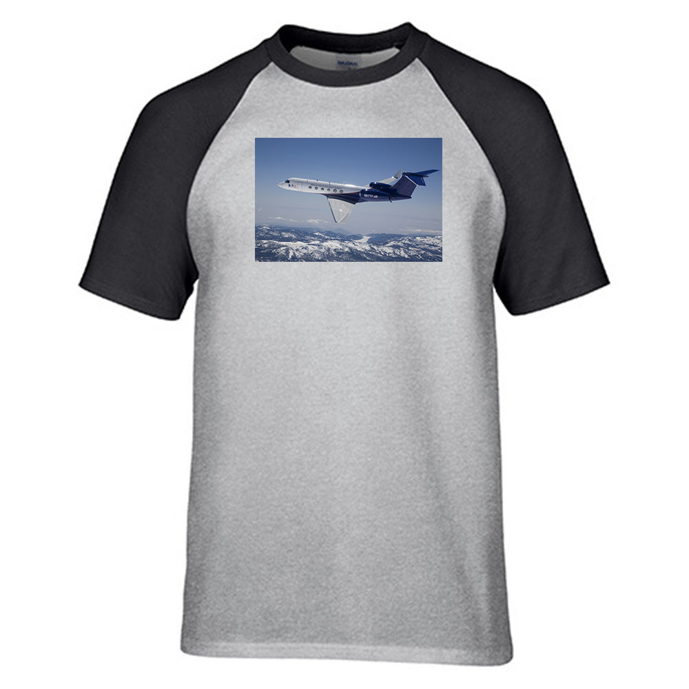 Cruising Gulfstream Jet Designed Raglan T-Shirts