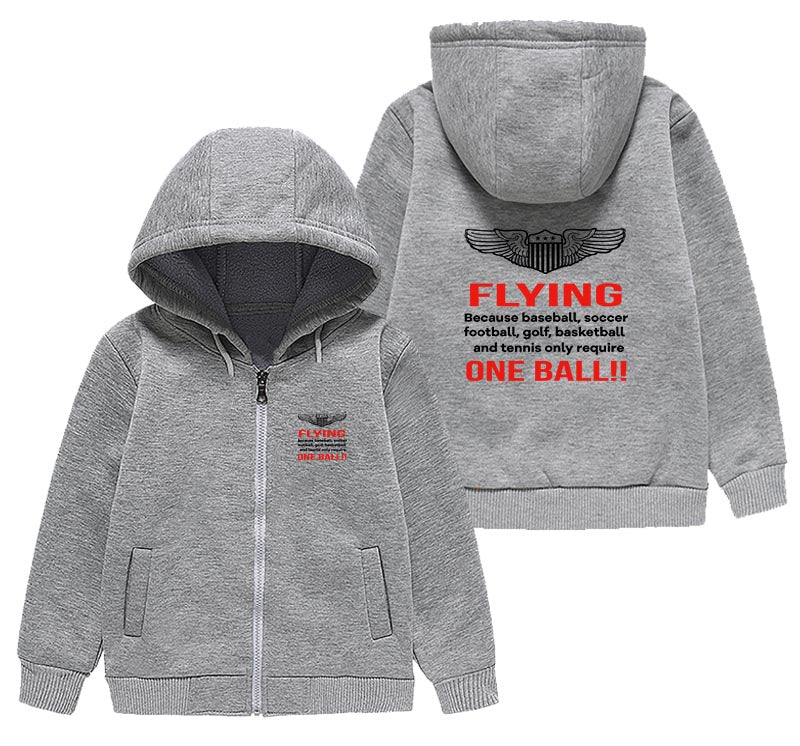 Flying One Ball Designed "CHILDREN" Zipped Hoodies