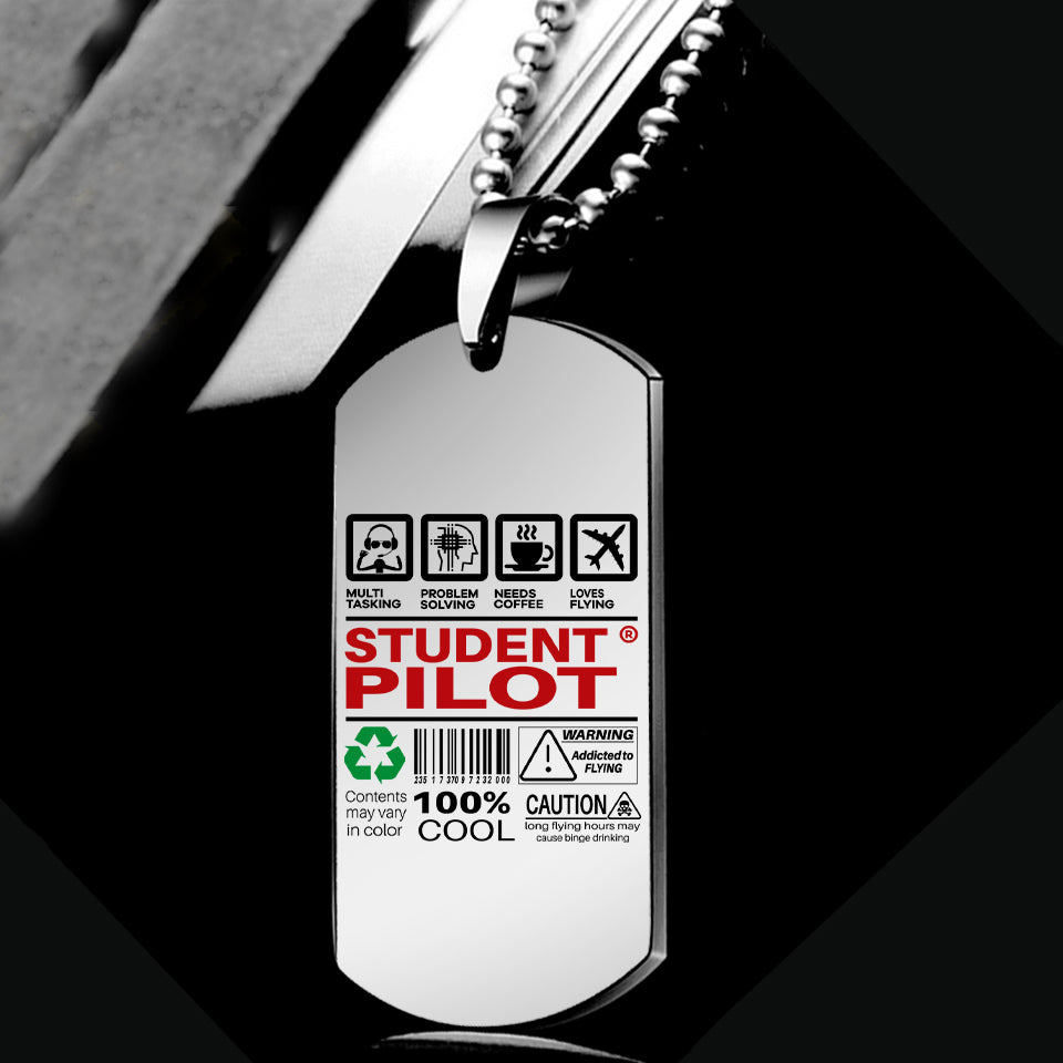 Student Pilot Label Designed Metal Necklaces