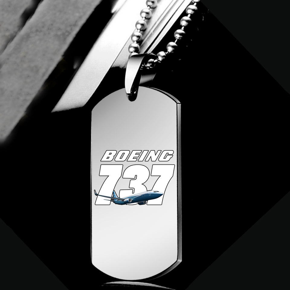 Super Boeing 737+Text Designed Metal Necklaces
