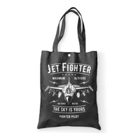 Thumbnail for Jet Fighter - The Sky is Yours Designed Tote Bags