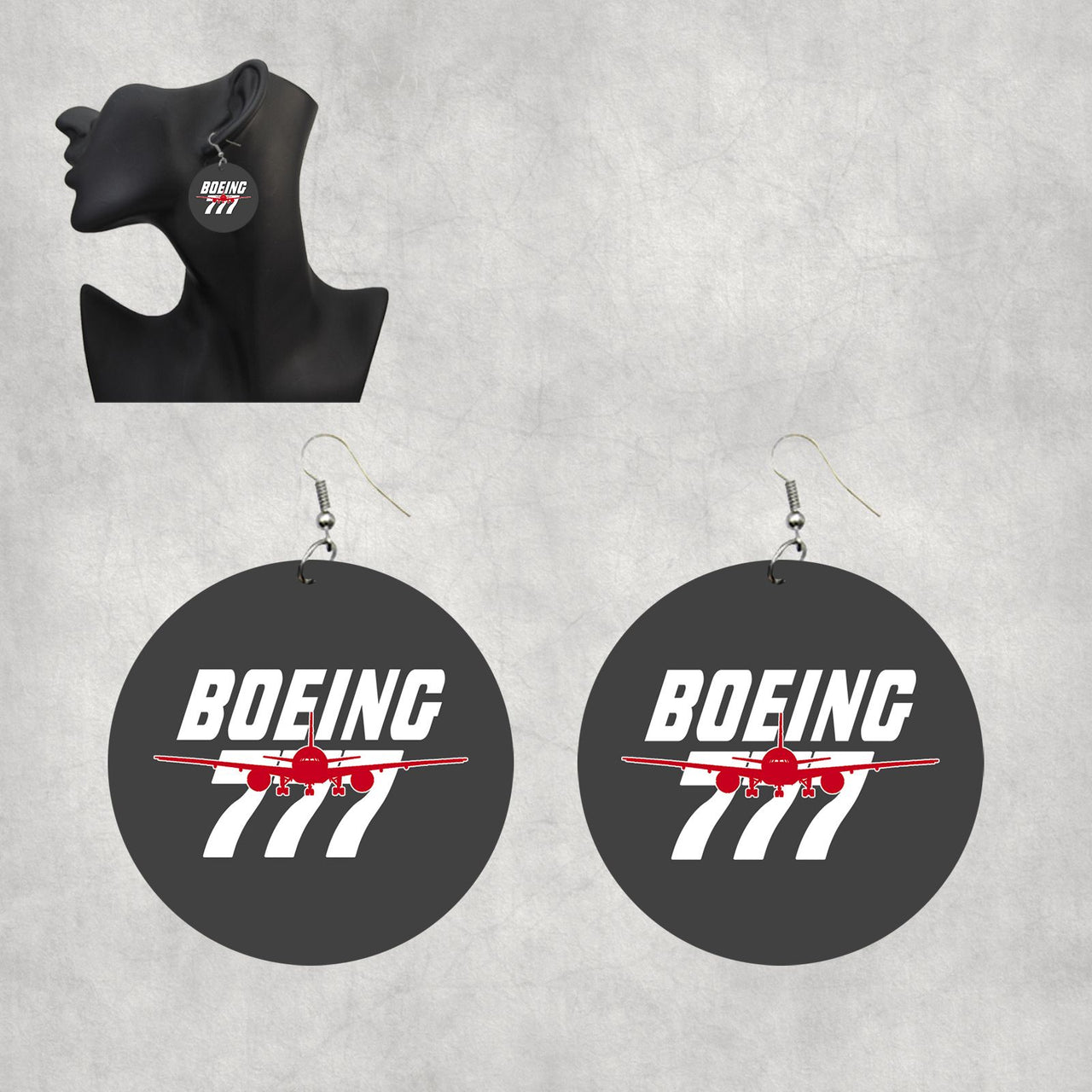 Amazing Boeing 777 Designed Wooden Drop Earrings