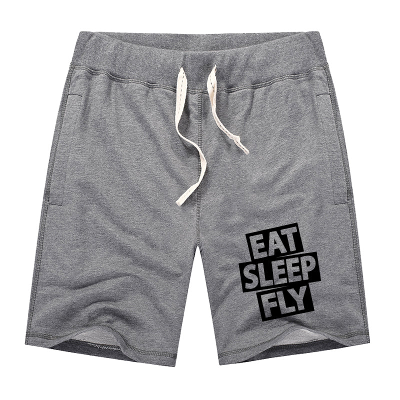 Eat Sleep Fly Designed Cotton Shorts