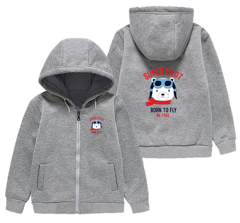 Super Pilot - Born To Fly Designed "CHILDREN" Zipped Hoodies