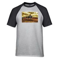 Thumbnail for Fighter Jet 35 at Airbase Designed Raglan T-Shirts