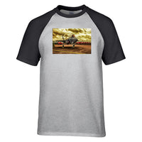 Thumbnail for Fighting Falcon F35 at Airbase Designed Raglan T-Shirts