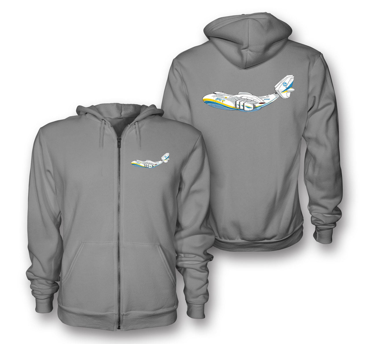 RIP Antonov An-225 Designed Zipped Hoodies