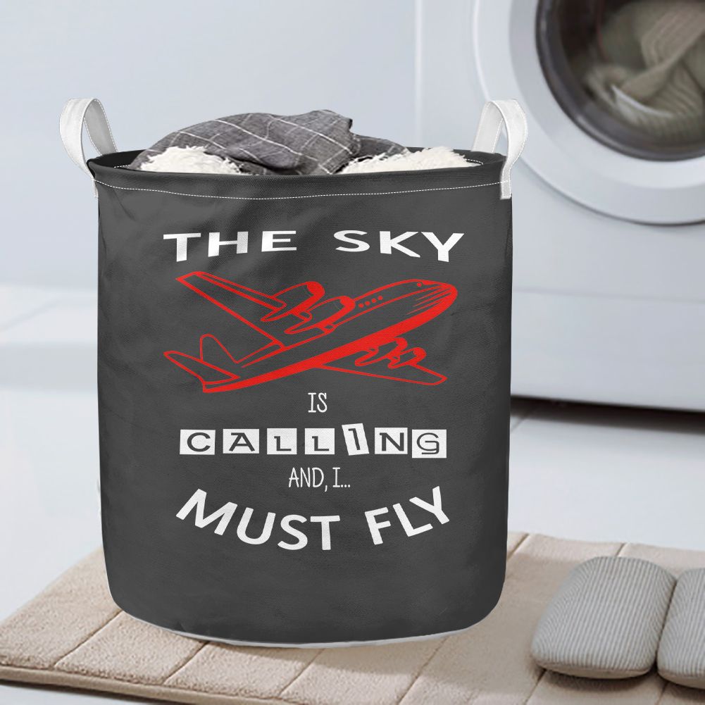 The Sky is Calling and I Must Fly Designed Laundry Baskets