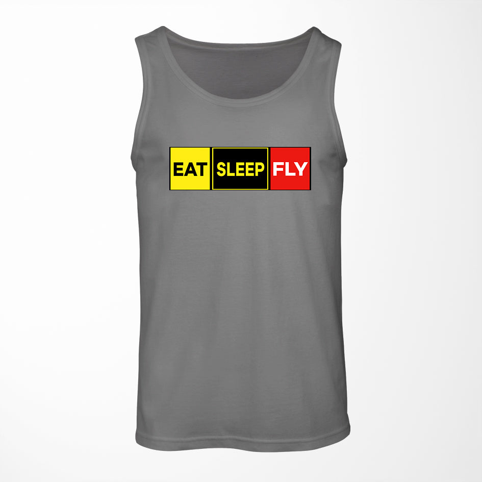 Eat Sleep Fly (Colourful) Designed Tank Tops