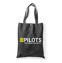 Thumbnail for Pilots They Know How To Fly Designed Tote Bags
