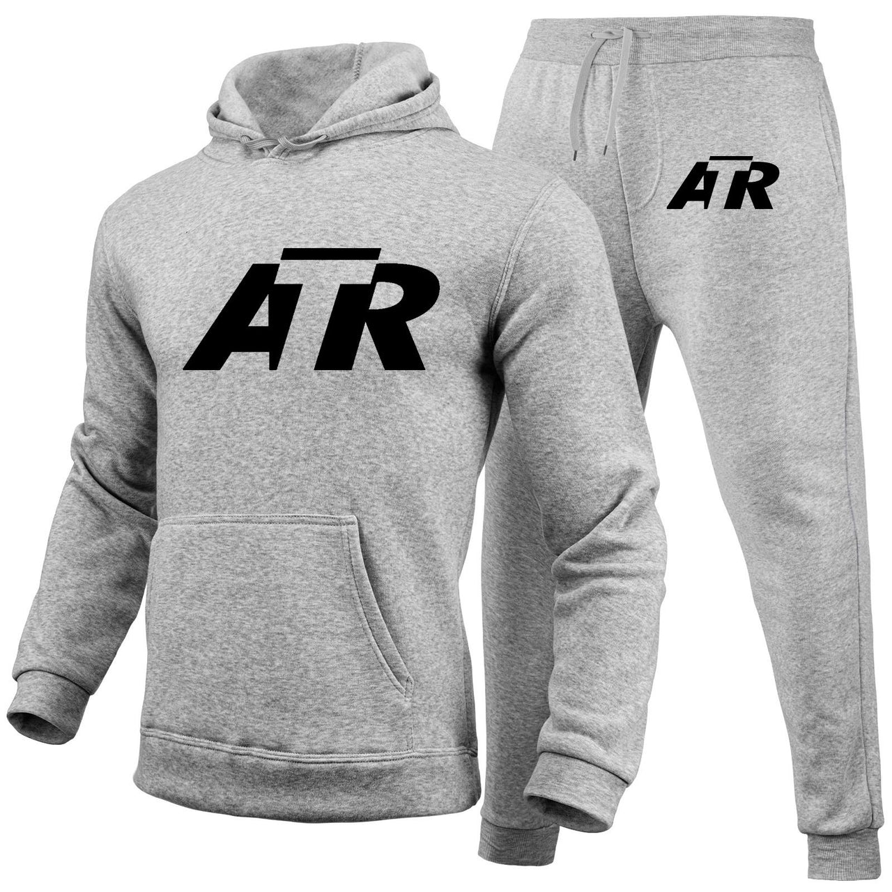 ATR & Text Designed Hoodies & Sweatpants Set
