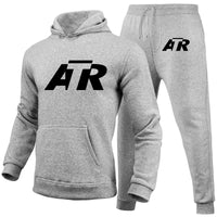 Thumbnail for ATR & Text Designed Hoodies & Sweatpants Set