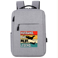 Thumbnail for Husband & Dad & Pilot & Legend Designed Super Travel Bags
