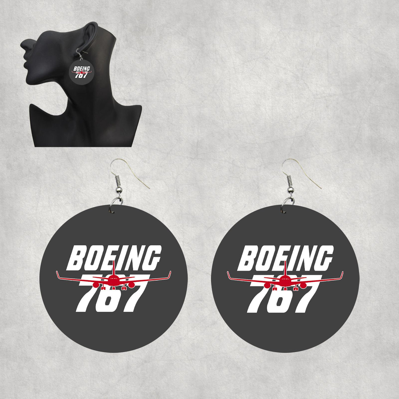 Amazing Boeing 767 Designed Wooden Drop Earrings