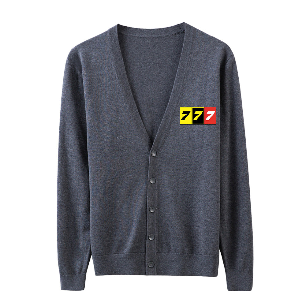 Flat Colourful 777 Designed Cardigan Sweaters