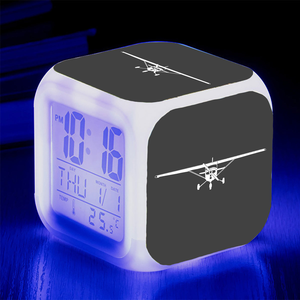 Cessna 172 Silhouette Designed "7 Colour" Digital Alarm Clock