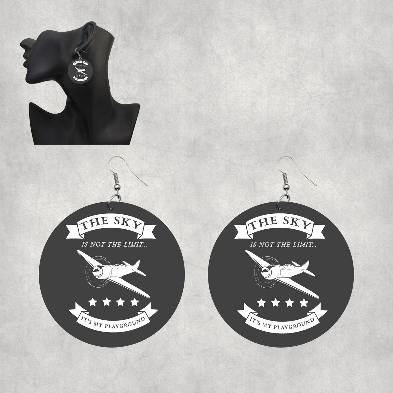 The Sky is not the limit, It's my playground Designed Wooden Drop Earrings