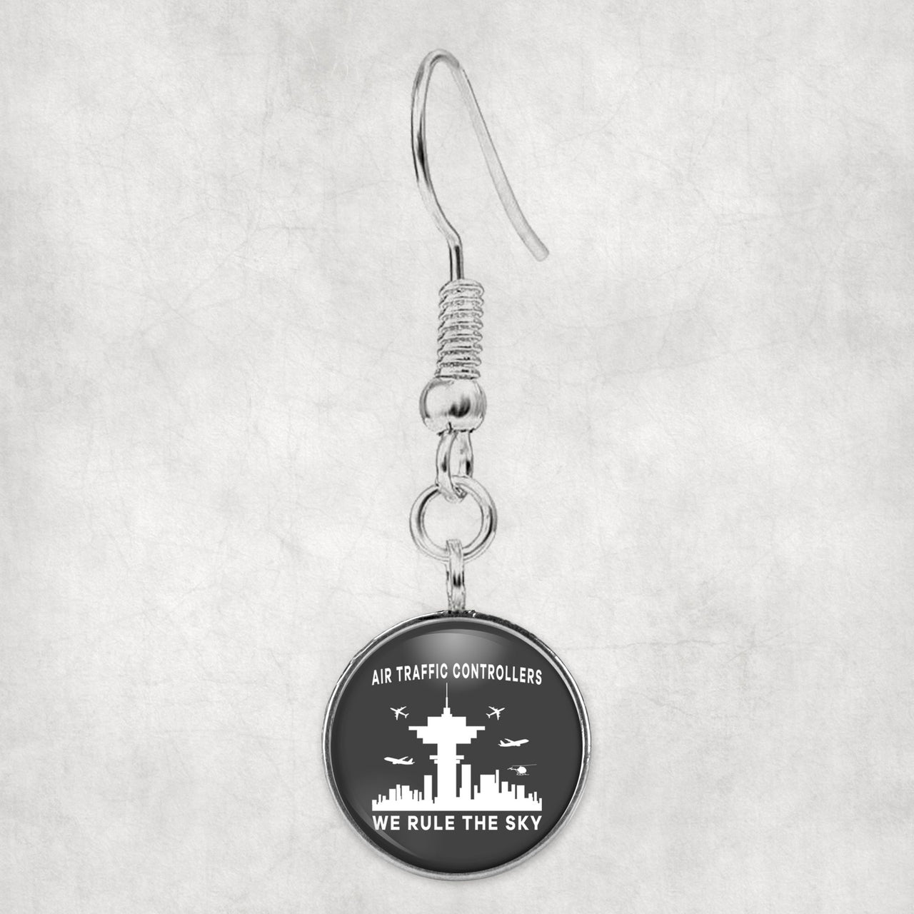 Air Traffic Controllers - We Rule The Sky Designed Earrings