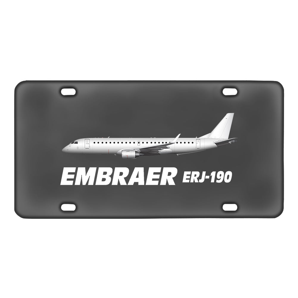 The Embraer ERJ-190 Designed Metal (License) Plates