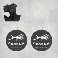 Thumbnail for Cessna Aeroclub Designed Wooden Drop Earrings