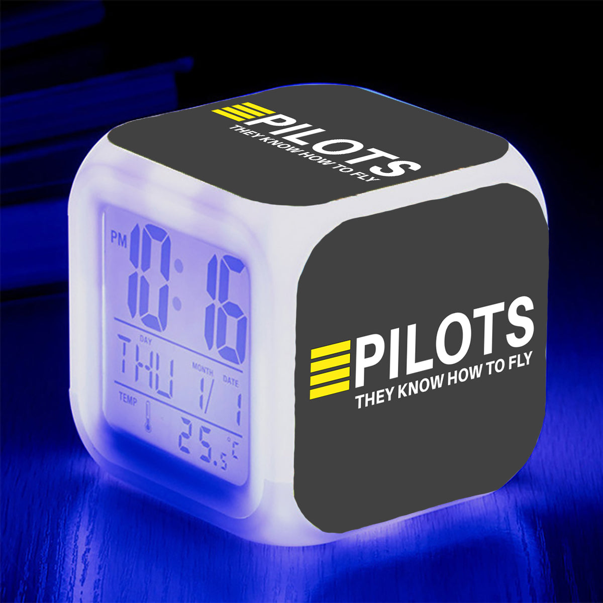 Pilots They Know How To Fly Designed "7 Colour" Digital Alarm Clock