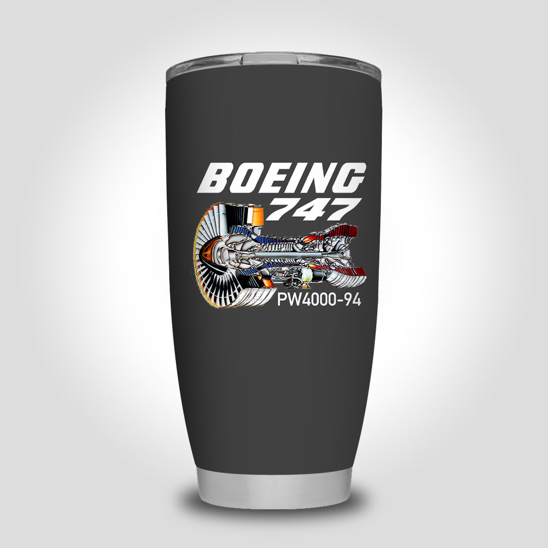 Boeing 747 & PW4000-94 Engine Designed Tumbler Travel Mugs