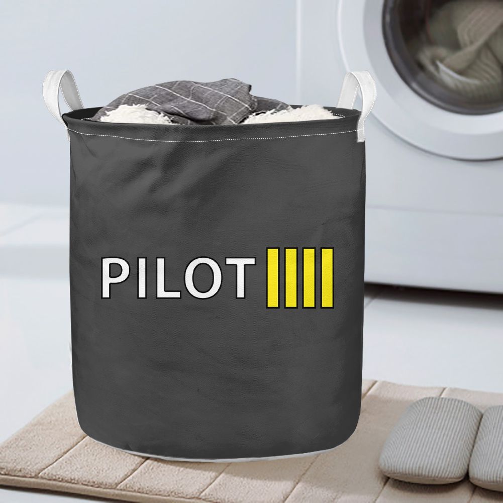 Pilot & Stripes (4 Lines) Designed Laundry Baskets
