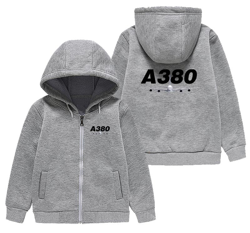 Super Airbus A380 Designed "CHILDREN" Zipped Hoodies