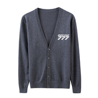 Thumbnail for Boeing 777 & Text Designed Cardigan Sweaters