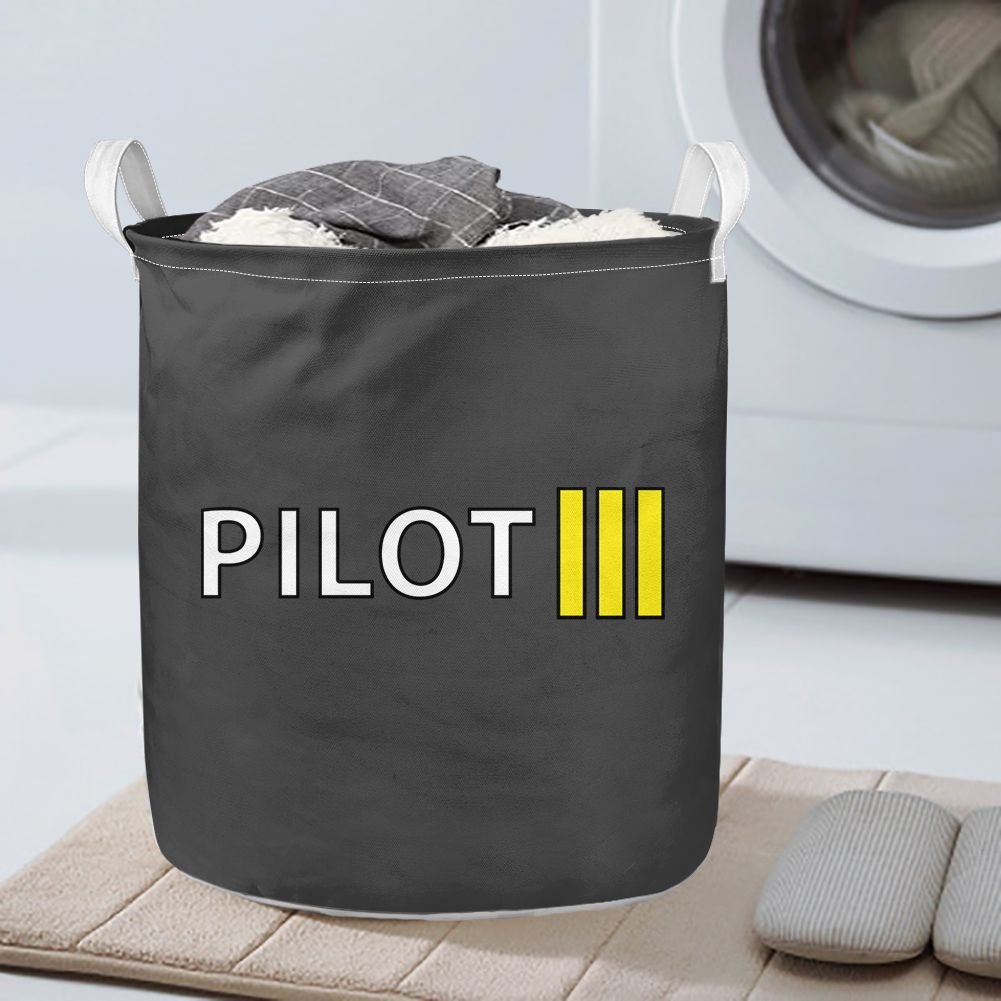 Pilot & Stripes (3 Lines) Designed Laundry Baskets