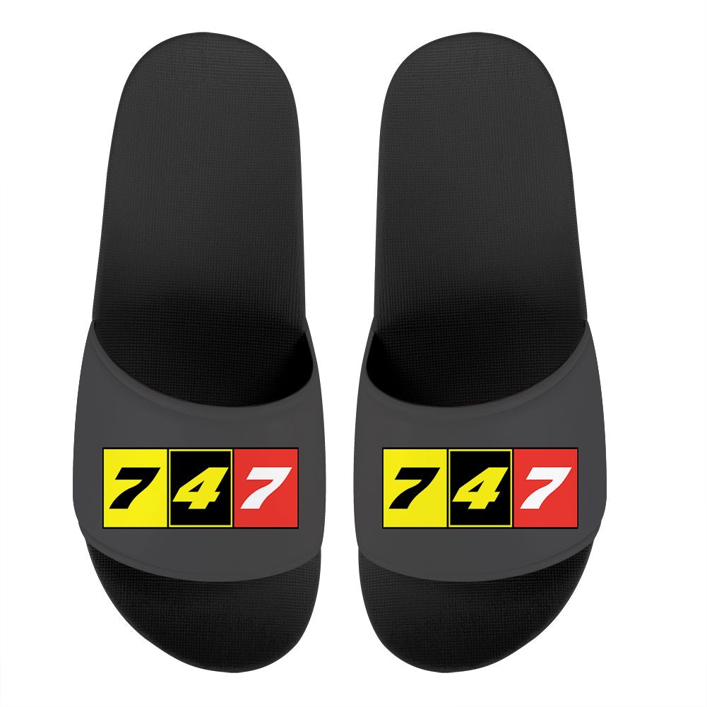 Flat Colourful 747 Designed Sport Slippers