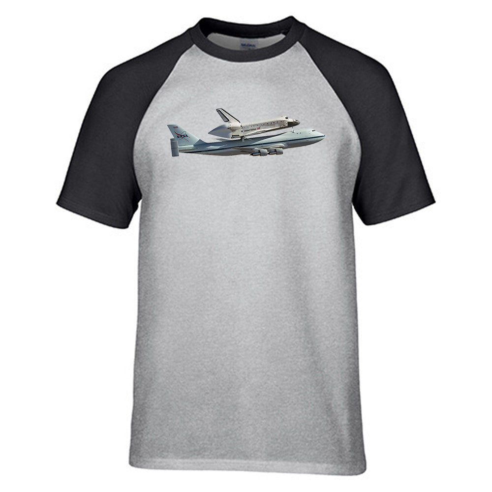 Space shuttle on 747 Designed Raglan T-Shirts