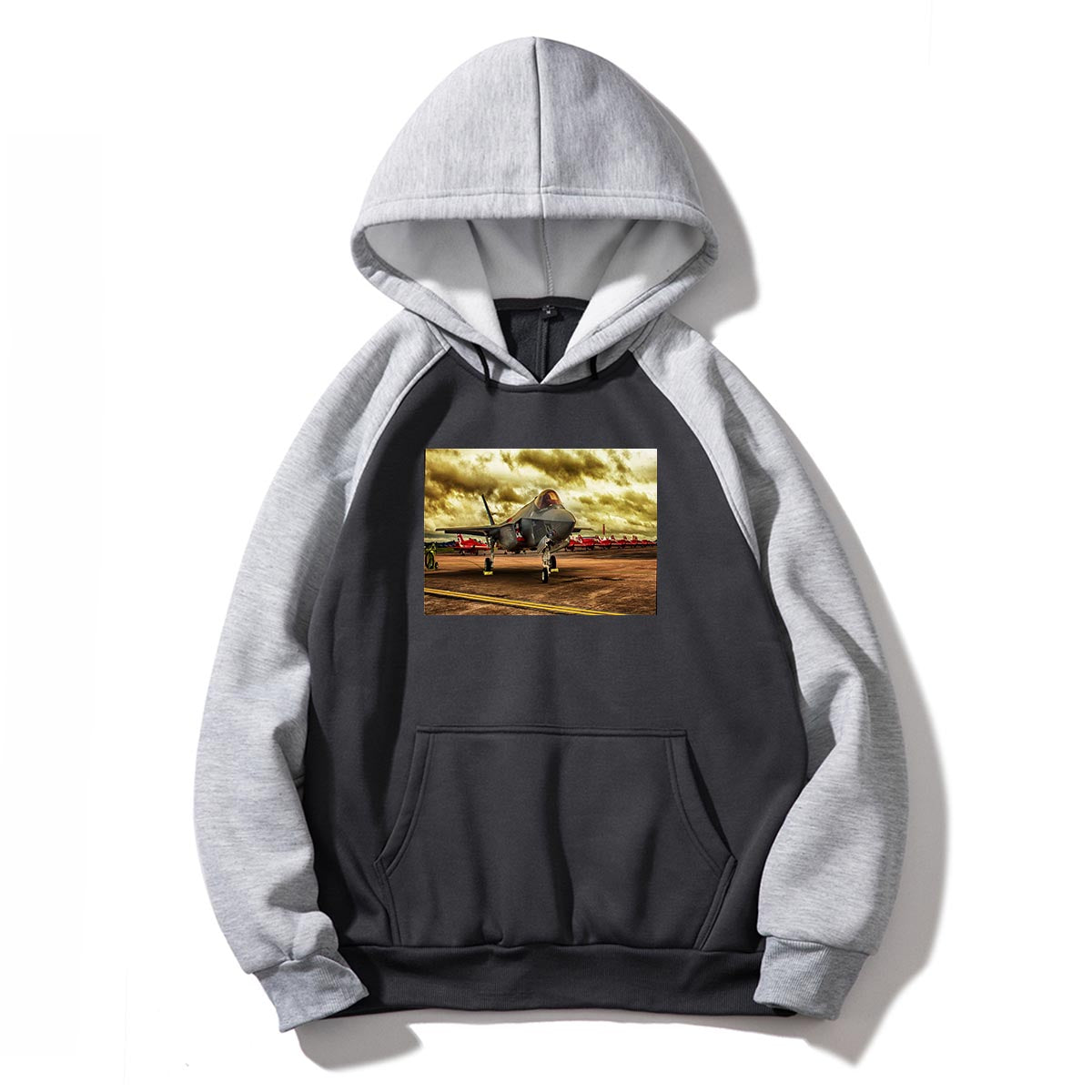 Fighter Jet 35 at Airbase Designed Colourful Hoodies