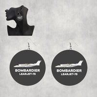 Thumbnail for The Bombardier Learjet 75 Designed Wooden Drop Earrings