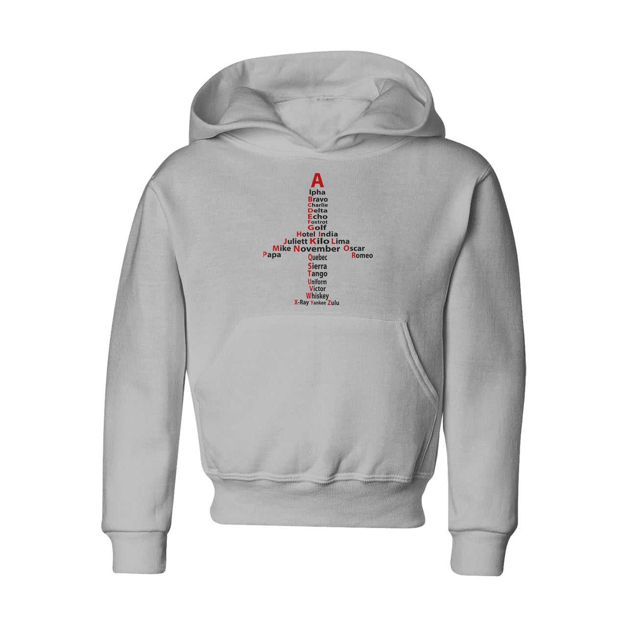 Airplane Shape Aviation Alphabet Designed "CHILDREN" Hoodies