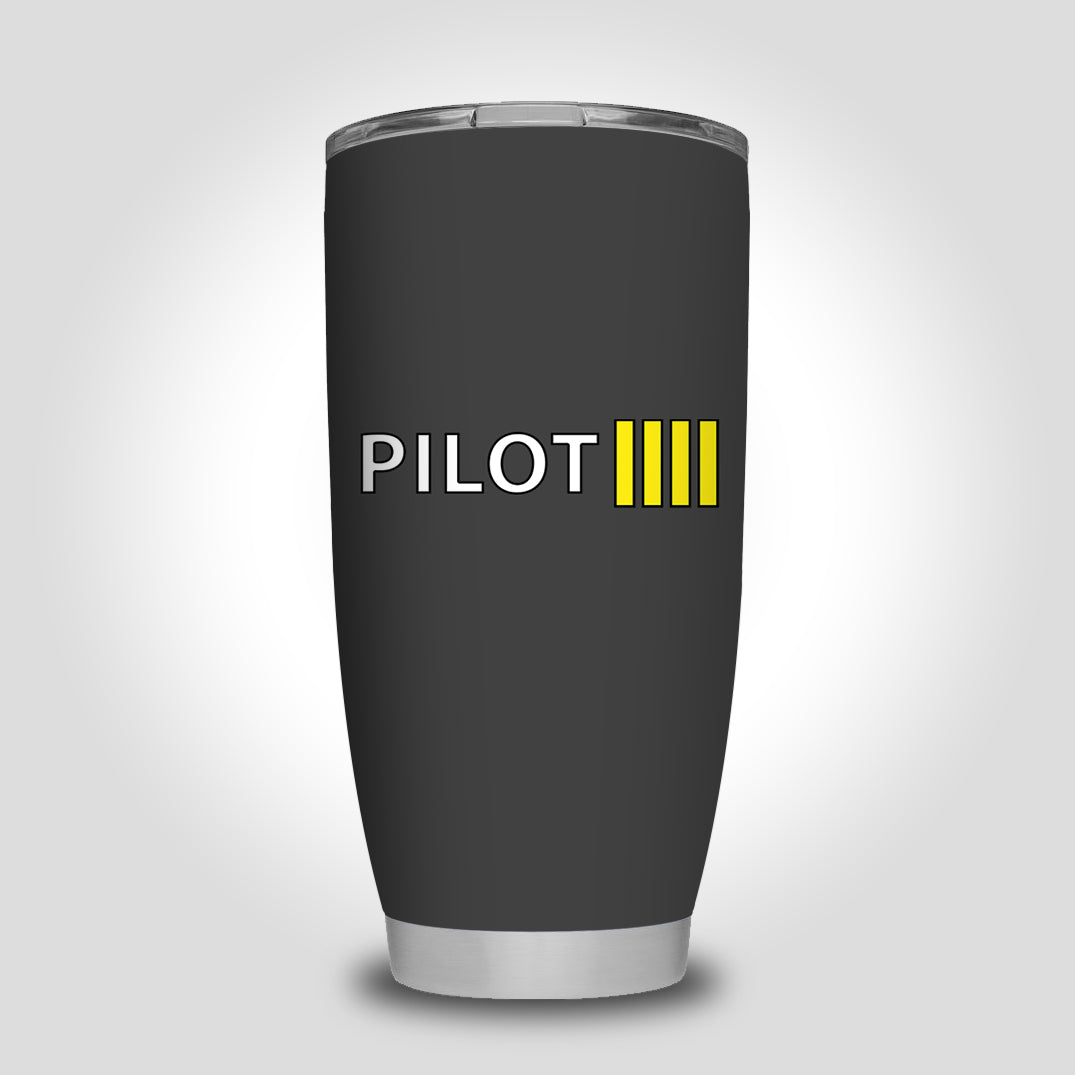 Pilot & Stripes (4 Lines) Designed Tumbler Travel Mugs
