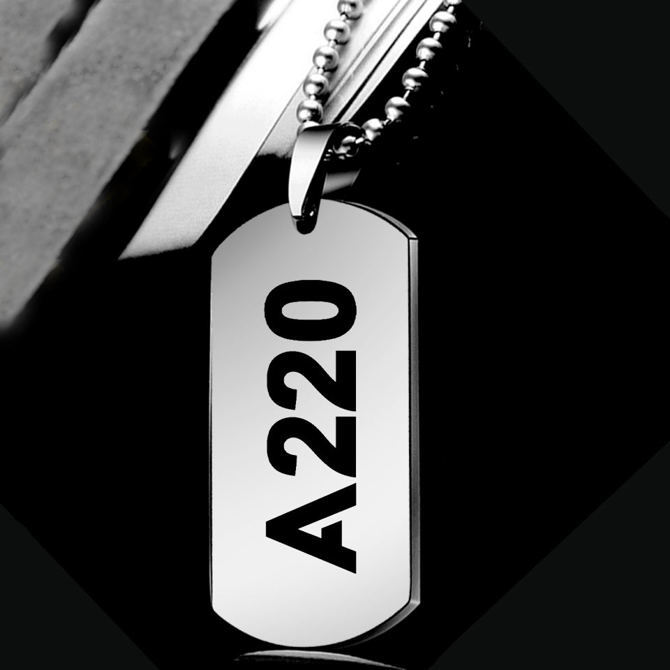 A220 Flat Text Designed Metal Necklaces