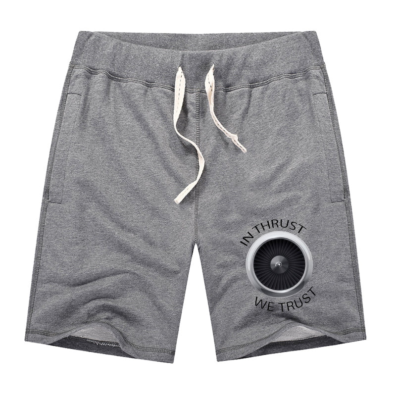 In Thrust We Trust Designed Cotton Shorts