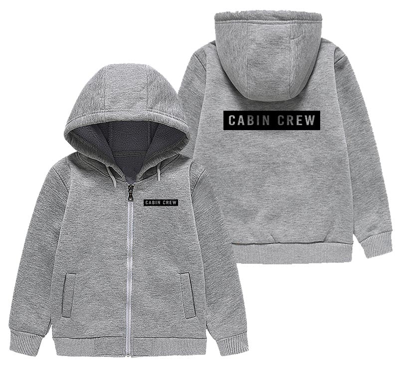 Cabin Crew Text Designed "CHILDREN" Zipped Hoodies