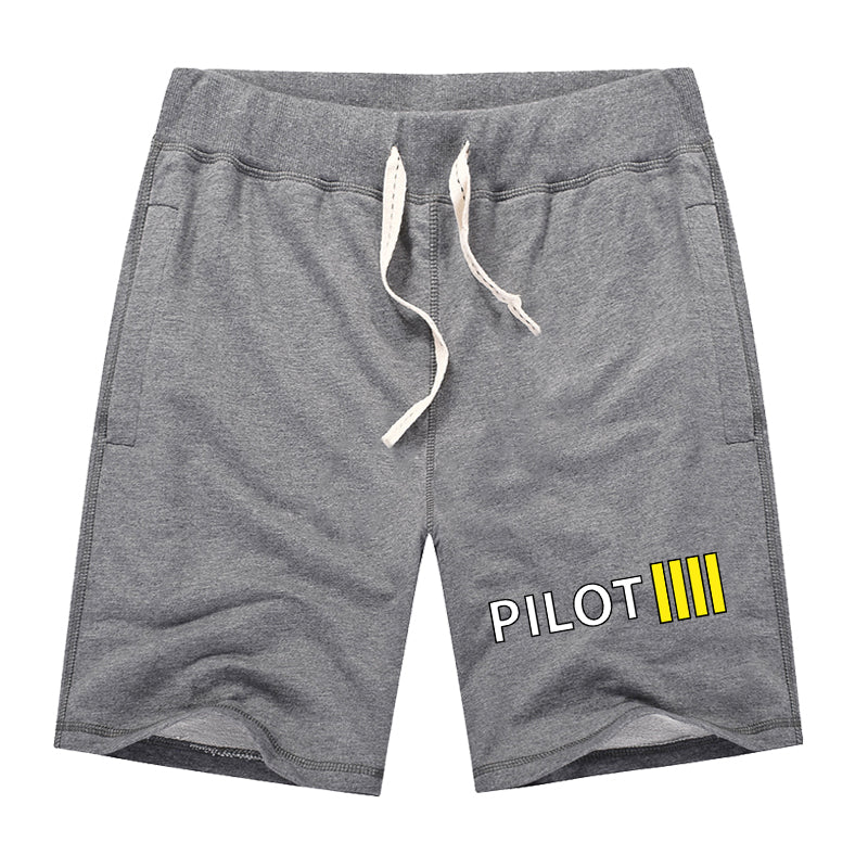 Pilot & Stripes (4 Lines) Designed Cotton Shorts