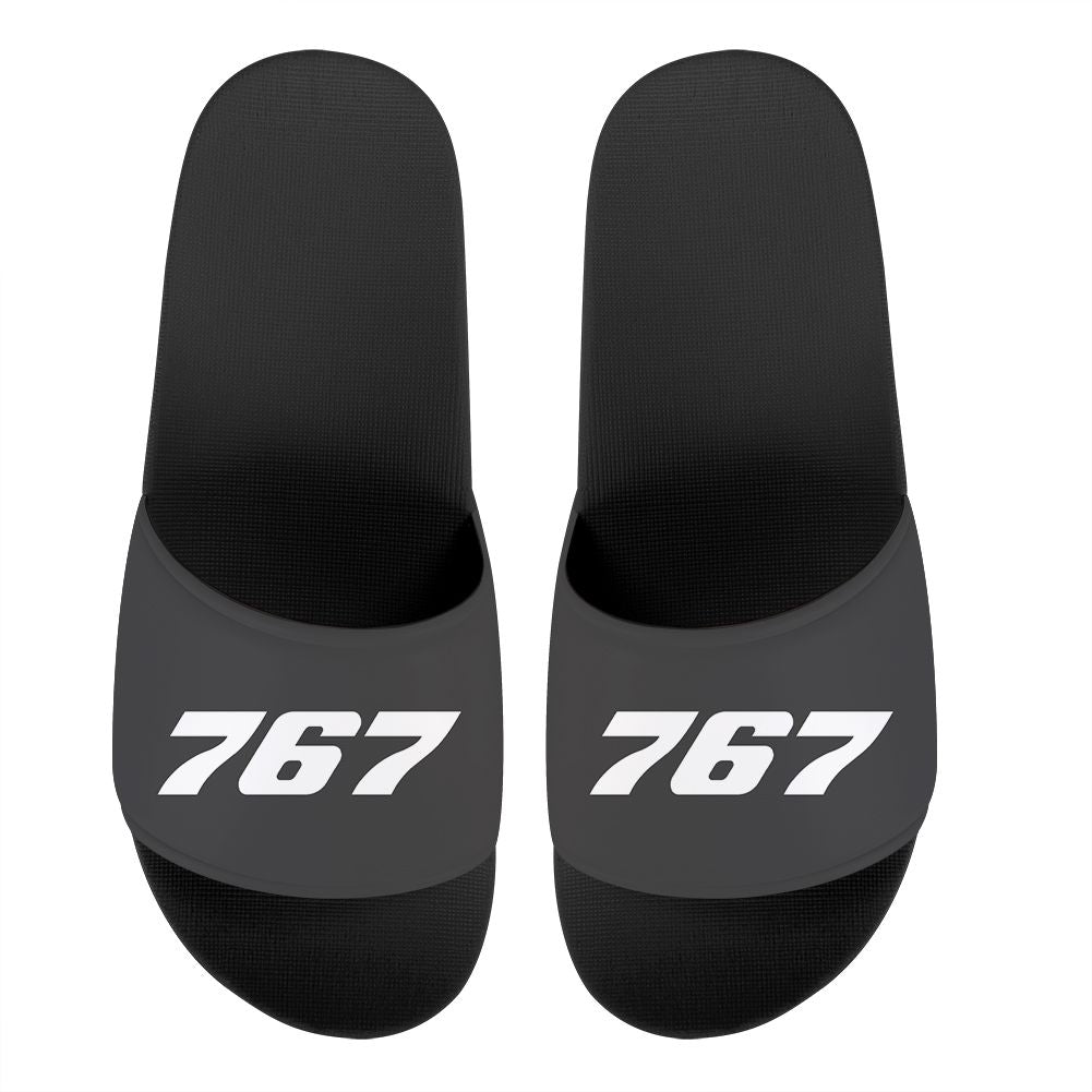 767 Flat Textt Designed Sport Slippers